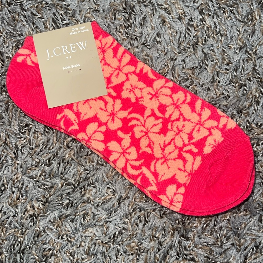J Crew Floral Ankle Socks